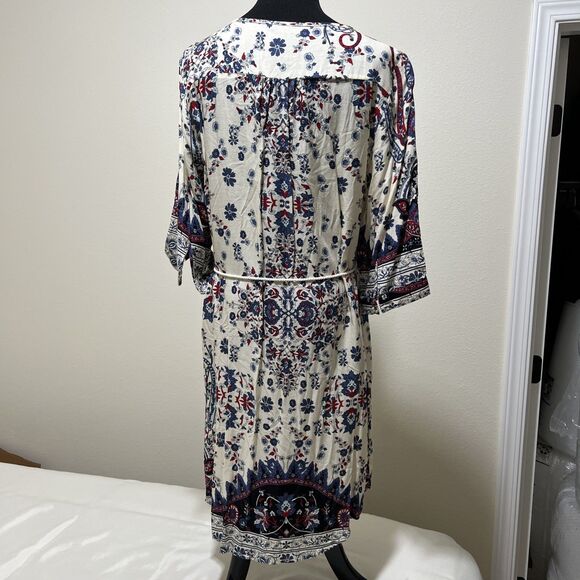 La Moda Tropical Cover Up Caftan Garden Midi Dress Embellishments L / XL - Picture 8 of 16